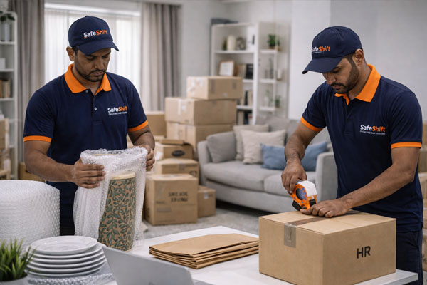 Professional packing service in Aurangabad — bubble wrap and corrugated box packing
